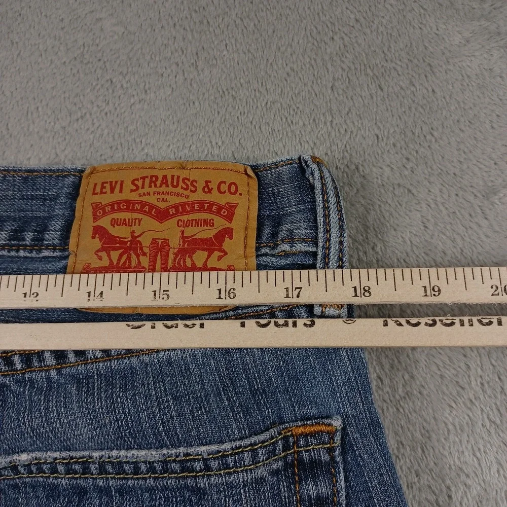 Levis 559 Jeans Men 36x30 Blue Denim Relaxed Fit Straight Leg Pockets Distressed